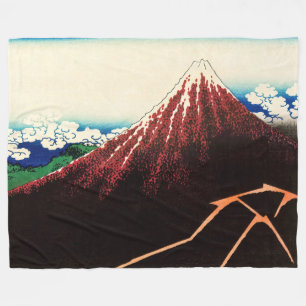 Katsushika Hokusai - Lichtjes onder de top Fleece Deken