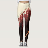 Katsushika Hokusai - Lichtjes onder de top Leggings (Voorkant)