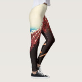 Katsushika Hokusai - Lichtjes onder de top Leggings (Rechts)