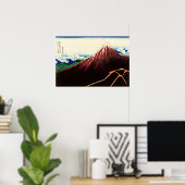 Katsushika Hokusai - Lichtjes onder de top Poster (Thuiskantoor)