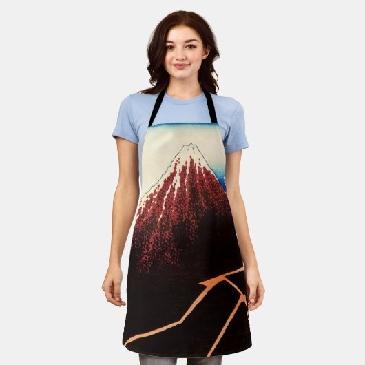 Katsushika Hokusai - Lichtjes onder de top Schort (Gedragen)