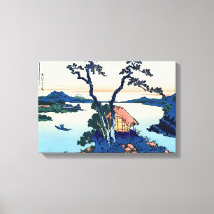 Katsushika Hokusai - Meer Suwa in de provincie Shi Canvas Afdruk