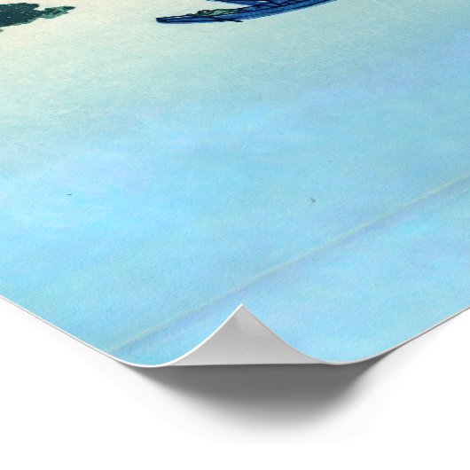 Katsushika Hokusai - Meer Suwa in de provincie Shi Poster (Hoek)