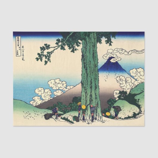 Katsushika Hokusai - Mishima Pass in de Kai Proven Tissuepapier (Voorkant)