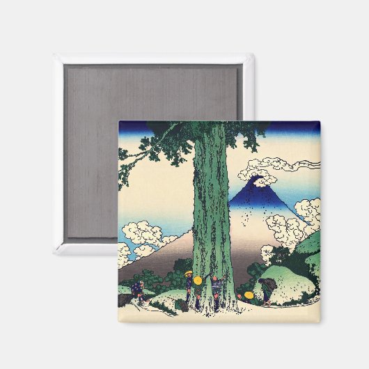 Katsushika Hokusai - Mishima Pass in de provincie  Magneet (Voorkant / Achterkant)