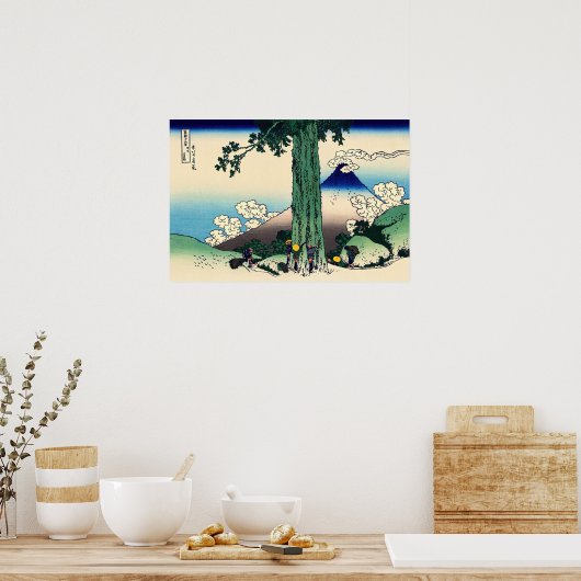Katsushika Hokusai - Mishima Pass in de provincie  Poster (Keuken)