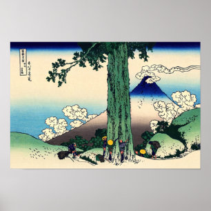 Katsushika Hokusai - Mishima Pass in de provincie Poster