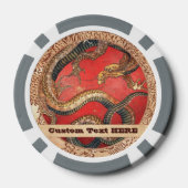 Katsushika Hokusai Mythical Legendary Dragon art Poker Chips (Achterkant)