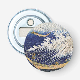 Katsushika Hokusai. Oceaangolven Button Flesopener