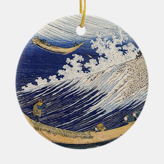 Katsushika Hokusai. Oceaangolven Keramisch Ornament (Voorkant)