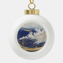 Katsushika Hokusai. Oceaangolven Keramische Bal Ornament