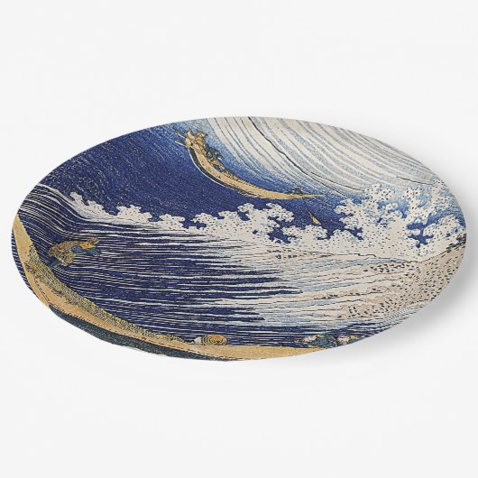 Katsushika Hokusai. Oceaangolven Papieren Bordje (Gekanteld)