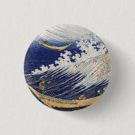 Katsushika Hokusai. Oceaangolven Ronde Button 3,2 Cm