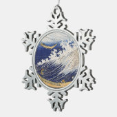 Katsushika Hokusai. Oceaangolven Tin Sneeuwvlok Ornament (Rechts)