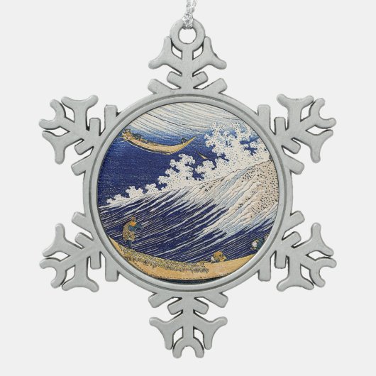Katsushika Hokusai. Oceaangolven Tin Sneeuwvlok Ornament (Voorkant)