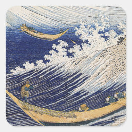 Katsushika Hokusai. Oceaangolven Vierkante Sticker