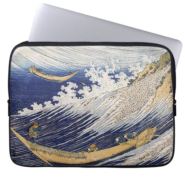 Katsushika Hokusai. Ocean waves Laptop Sleeve (Voorkant)