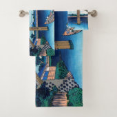 Katsushika Hokusai - onder Mannen Bridge, Fukagawa Bad Handdoek (Insitu)