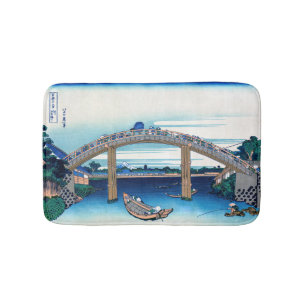 Katsushika Hokusai - onder Mannen Bridge, Fukagawa Badmat