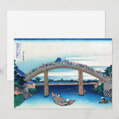 Katsushika Hokusai - onder Mannen Bridge, Fukagawa Bedankkaart (Voorkant / Achterkant)