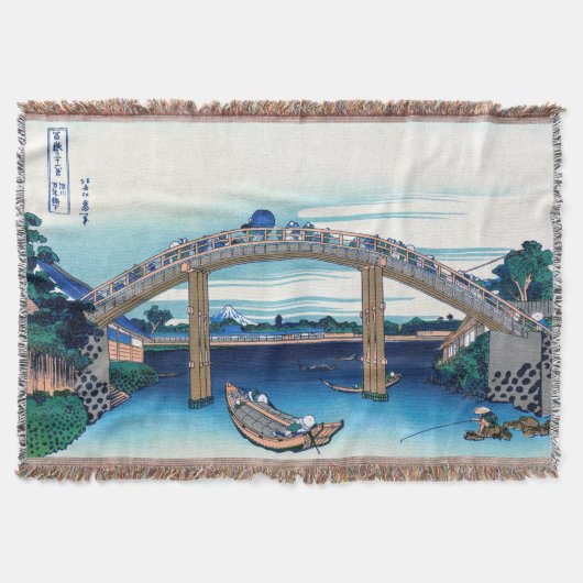 Katsushika Hokusai - onder Mannen Bridge, Fukagawa Deken (Voorkant)