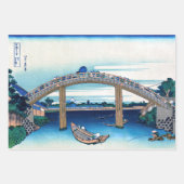 Katsushika Hokusai - onder Mannen Bridge, Fukagawa Inpakpapier Vel (Voorkant 2)