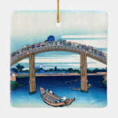 Katsushika Hokusai - onder Mannen Bridge, Fukagawa Keramisch Ornament (Achterkant)
