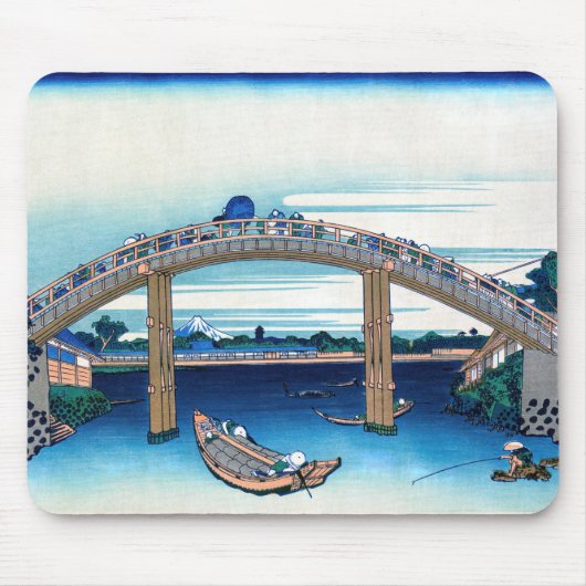 Katsushika Hokusai - onder Mannen Bridge, Fukagawa Muismat (Voorkant)