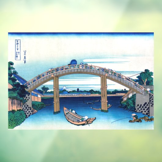 Katsushika Hokusai - onder Mannen Bridge, Fukagawa Raamsticker (Vel 3)