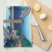 Katsushika Hokusai - onder Mannen Bridge, Fukagawa Theedoek (Quarter Fold)