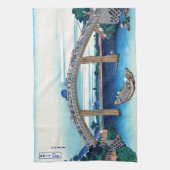 Katsushika Hokusai - onder Mannen Bridge, Fukagawa Theedoek (Verticaal)