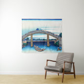 Katsushika Hokusai - onder Mannen Bridge, Fukagawa Wandkleed (In Situ (horizontaal))