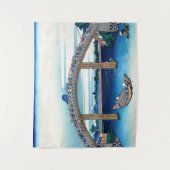 Katsushika Hokusai - onder Mannen Bridge, Fukagawa Wandkleed (Voorkant)