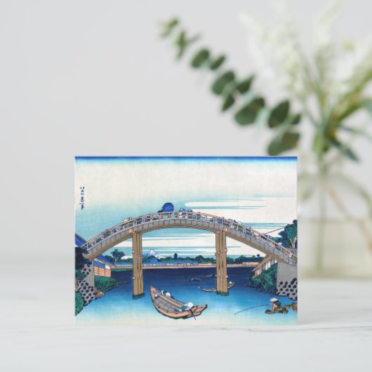 Katsushika Hokusai - Onder Mannen-brug, Fukagawa Briefkaart (Staand voorkant)