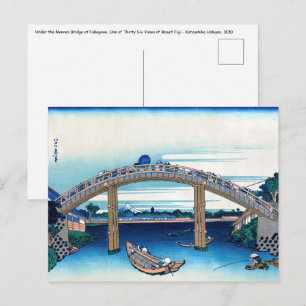 Katsushika Hokusai - Onder Mannen-brug, Fukagawa Briefkaart