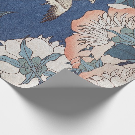 Katsushika Hokusai Peonies en Canarische Eilanden Cadeaupapier (Hoek)