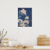 Katsushika Hokusai Peonies en Canarische Eilanden Poster (Keuken)