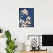 Katsushika Hokusai Peonies en Canarische Eilanden Poster (Thuiskantoor)
