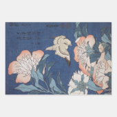 Katsushika Hokusai Peonies en Canary Wrapping Pap Inpakpapier Vel (Voorkant)