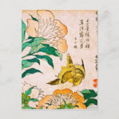 Katsushika Hokusai - Peony en Canary Wharf , Londo Briefkaart (Voorkant)