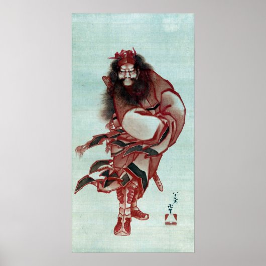 Katsushika Hokusai Red Shōki, de Demon Queller Poster (Voorkant)