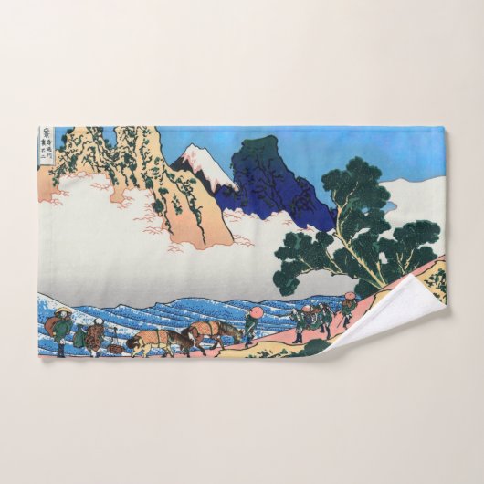 Katsushika Hokusai - Rug Fuji, Minobu Bad Handdoek (Handdoek)