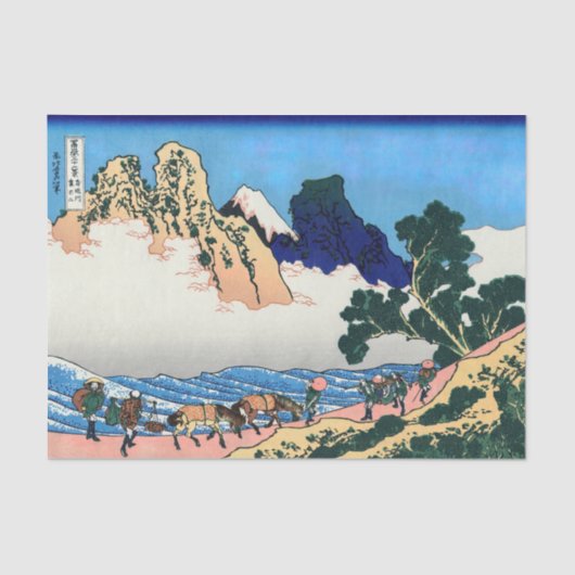 Katsushika Hokusai - Rug Fuji, Minobu Tissuepapier (Voorkant)