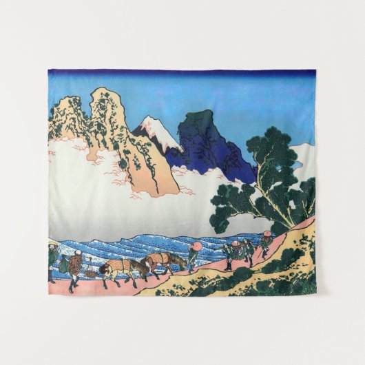 Katsushika Hokusai - Rug Fuji, Minobu Wandkleed (Voorkant (horizontaal))