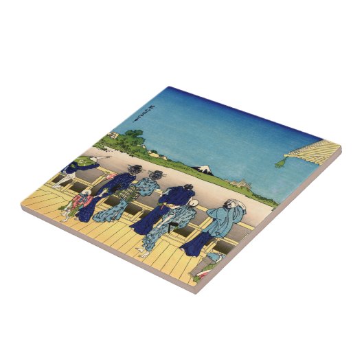 Katsushika Hokusai - Sazai hal, Tempels 500 Rakan Tegeltje (Zijkant)