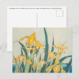 Katsushika Hokusai - Sprinkhaan en Iris Briefkaart