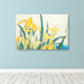 Katsushika Hokusai - Sprinkhaan en Iris Canvas Afdruk (Insitu (Houten vloer))