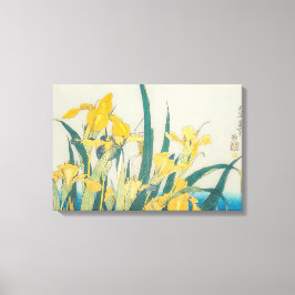 Katsushika Hokusai - Sprinkhaan en Iris Canvas Afdruk