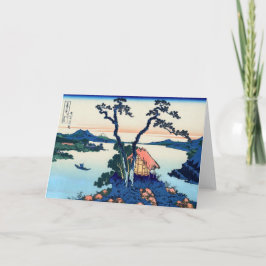 Katsushika Hokusai - Suwa-meer in de provincie Shi Kaart