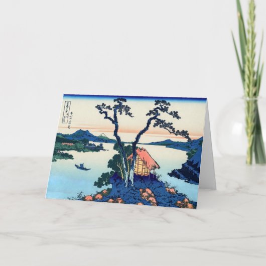 Katsushika Hokusai - Suwa-meer in de provincie Shi Kaart (Voorkant)